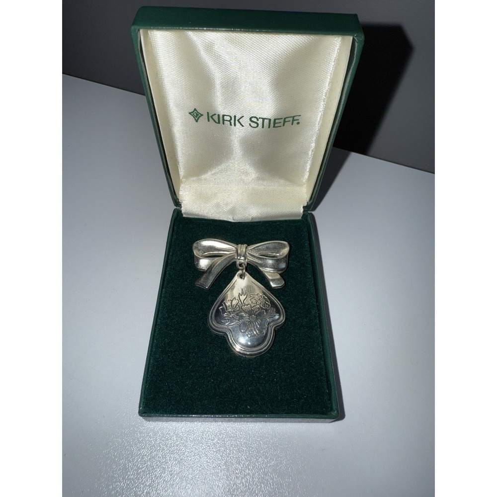 VTG Kirk Stieff March‎ Flower Of Month Pin Brooch Jonquil Pewter Dangle NOS Box